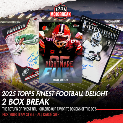 2025 Topps Finest Football Delight 2 Box Break Pick Your Team #1