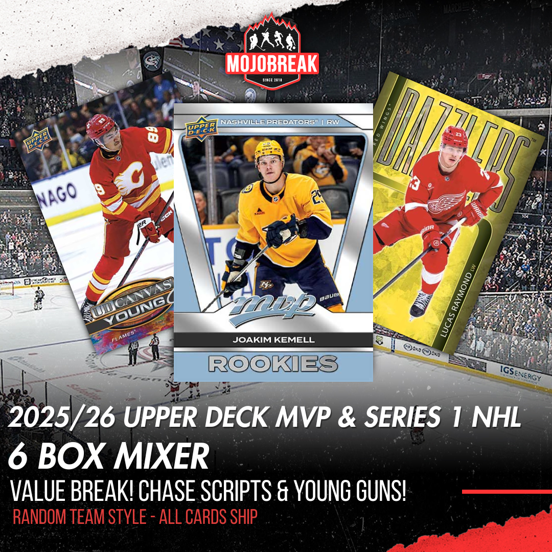 2026 Super Squares #31 - 2025-26 UD Series 1 & MVP Hockey Hobby 6 Box Mixer Random Team