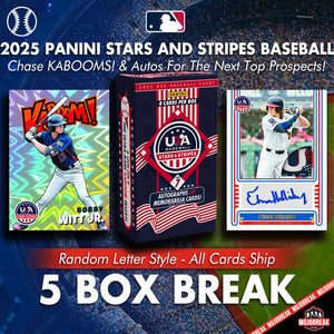 2025 Panini Stars & Stripes Baseball Hobby 5 Box Random Letter #1
