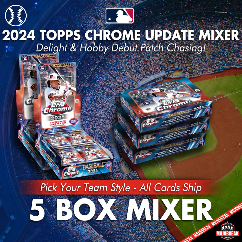 2024 Topps Chrome Update MLB Hobby & Delight 5 Box Mixer Pick Your Team #5