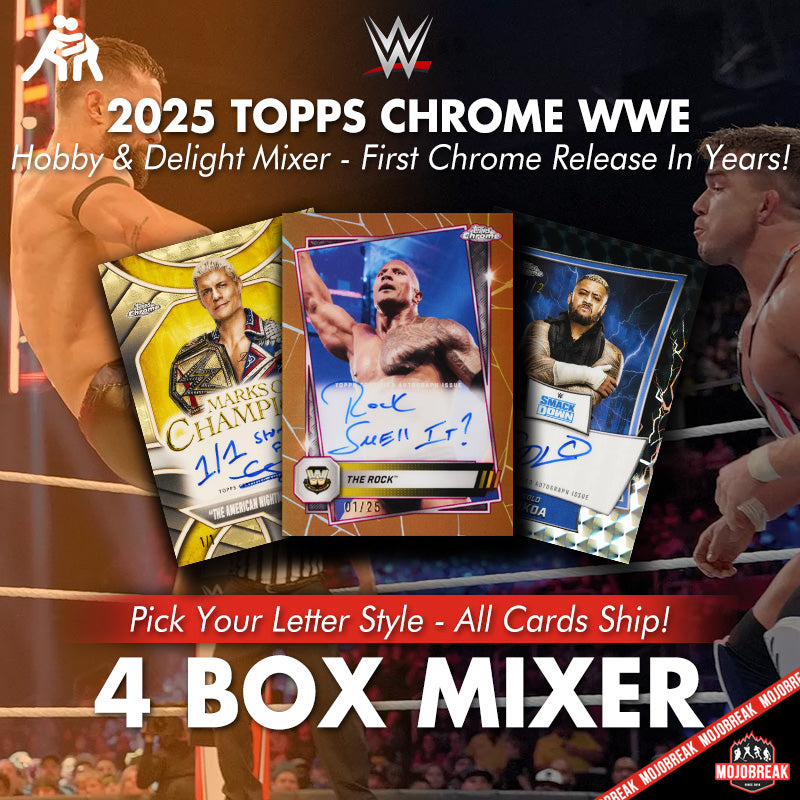 2025 Topps Chrome WWE Hobby & Delight 4 Box Mixer Pick Your Letter #1